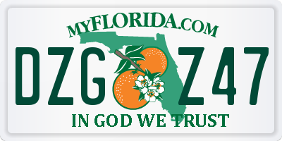 FL license plate DZGZ47