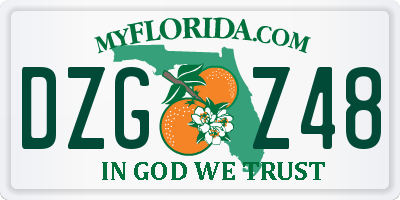 FL license plate DZGZ48