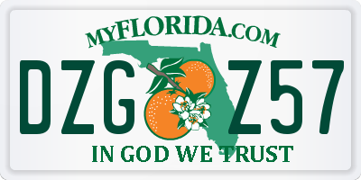 FL license plate DZGZ57