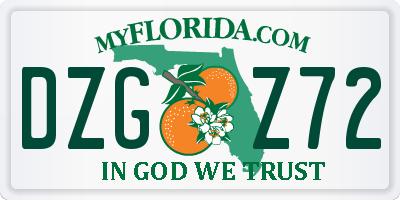FL license plate DZGZ72
