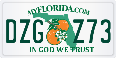 FL license plate DZGZ73