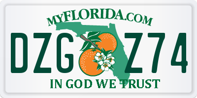 FL license plate DZGZ74
