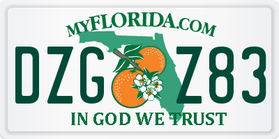 FL license plate DZGZ83