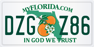 FL license plate DZGZ86