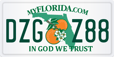 FL license plate DZGZ88