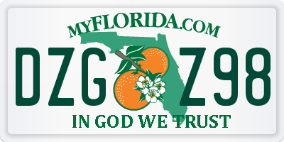 FL license plate DZGZ98