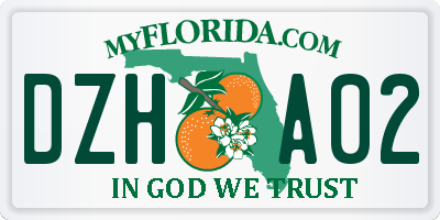 FL license plate DZHA02