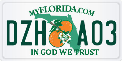 FL license plate DZHA03