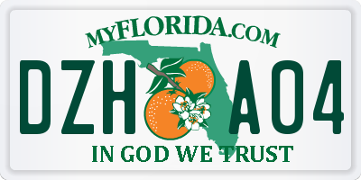 FL license plate DZHA04