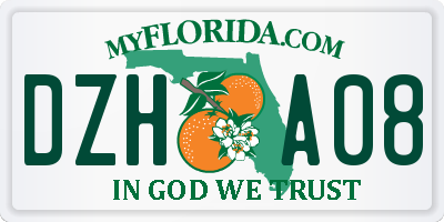 FL license plate DZHA08