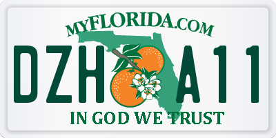 FL license plate DZHA11