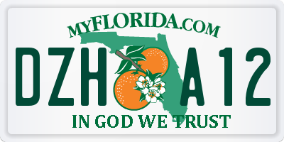 FL license plate DZHA12