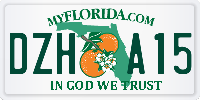 FL license plate DZHA15