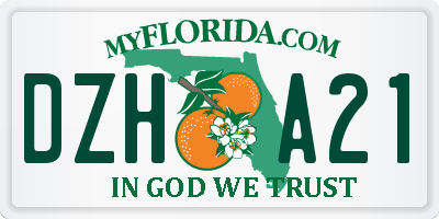 FL license plate DZHA21