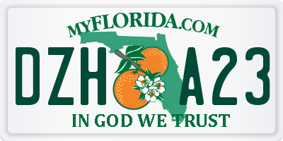 FL license plate DZHA23