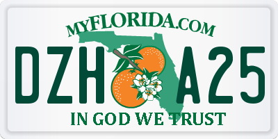FL license plate DZHA25