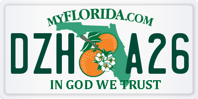 FL license plate DZHA26