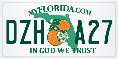 FL license plate DZHA27