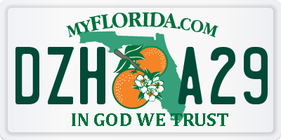 FL license plate DZHA29