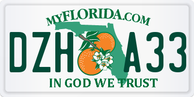 FL license plate DZHA33