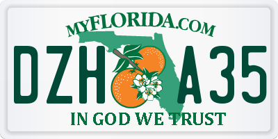 FL license plate DZHA35