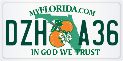 FL license plate DZHA36