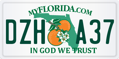 FL license plate DZHA37
