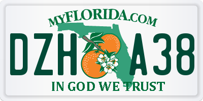 FL license plate DZHA38