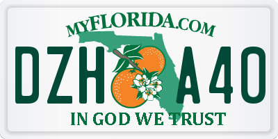 FL license plate DZHA40