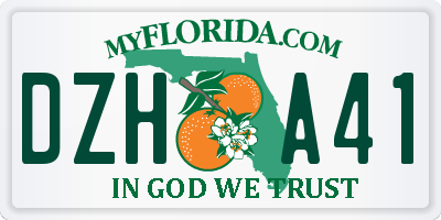 FL license plate DZHA41