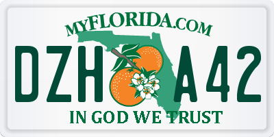 FL license plate DZHA42