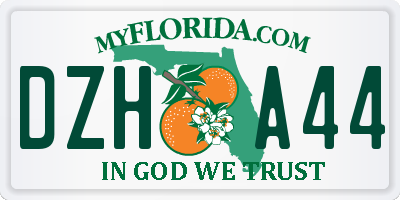 FL license plate DZHA44