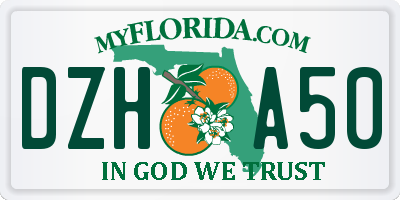 FL license plate DZHA50