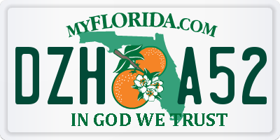 FL license plate DZHA52