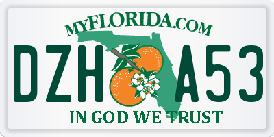FL license plate DZHA53