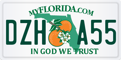 FL license plate DZHA55