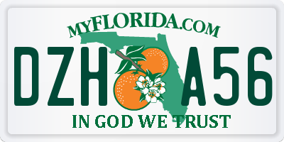 FL license plate DZHA56