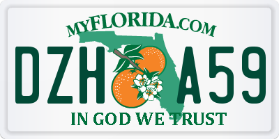 FL license plate DZHA59