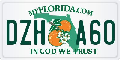 FL license plate DZHA60