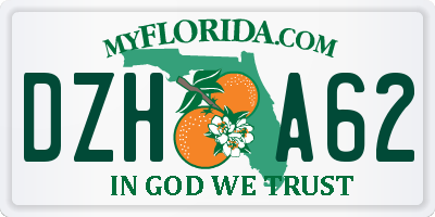 FL license plate DZHA62