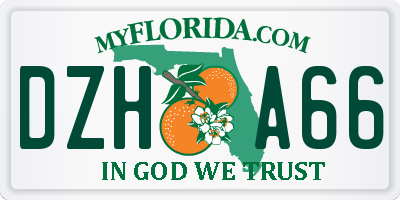 FL license plate DZHA66