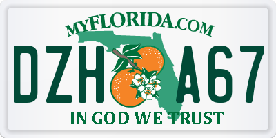 FL license plate DZHA67