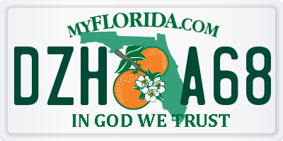 FL license plate DZHA68