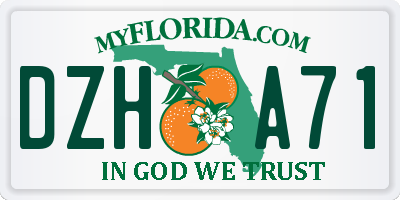 FL license plate DZHA71