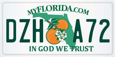 FL license plate DZHA72