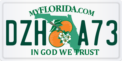FL license plate DZHA73