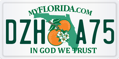 FL license plate DZHA75