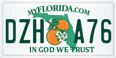 FL license plate DZHA76