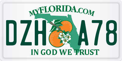 FL license plate DZHA78