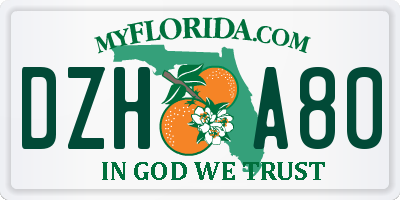 FL license plate DZHA80